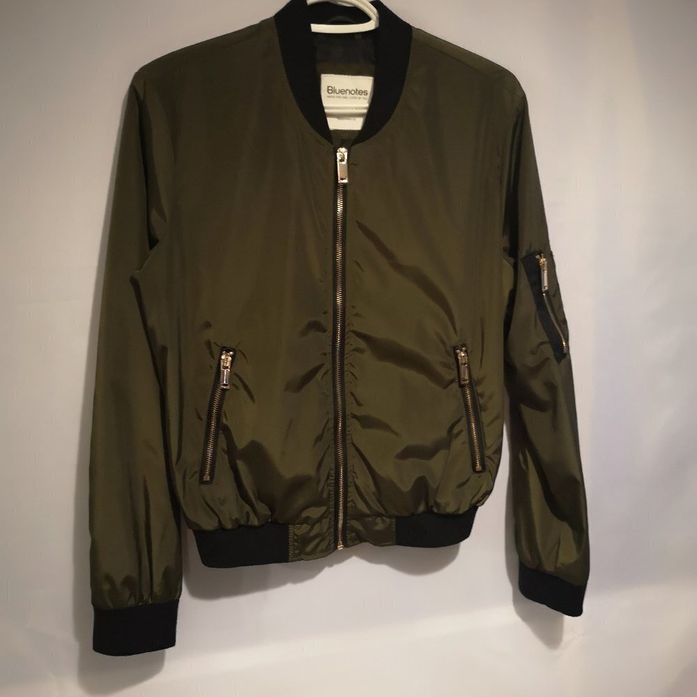 Bluenotes Ladies Army Green Bomber Jacket